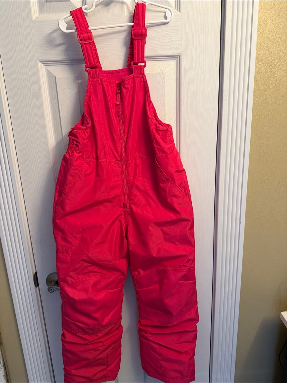 Cat & Jack Red Kids Snow Overalls with Adjustable Straps hot pink